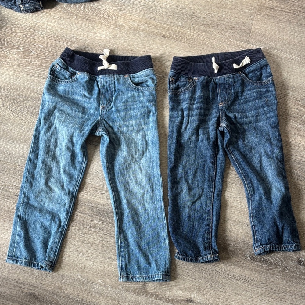 Kids Denim Jogger Pants - Blue